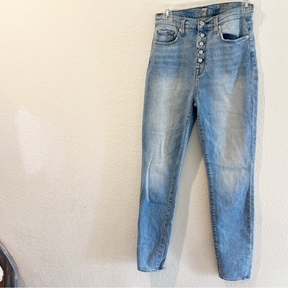 7 FAMK Denim High Wast Skinny light wash, size 28